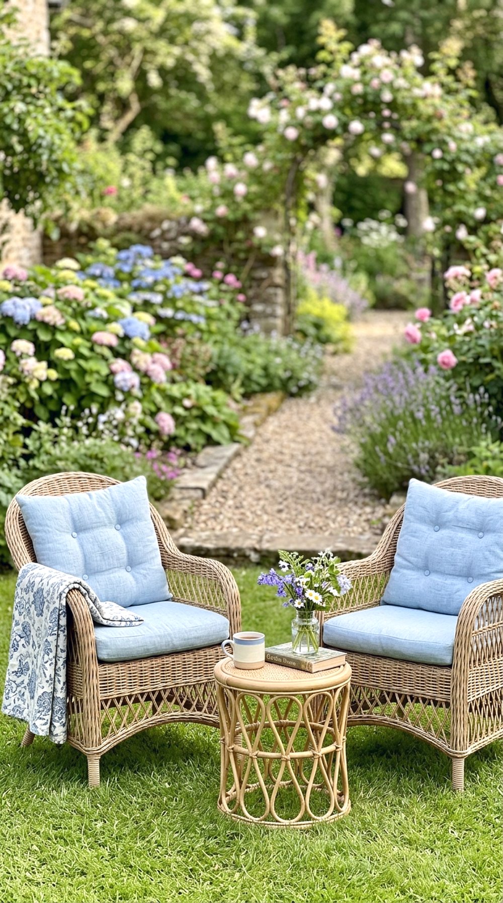 Wicker Chairs on the Lawn