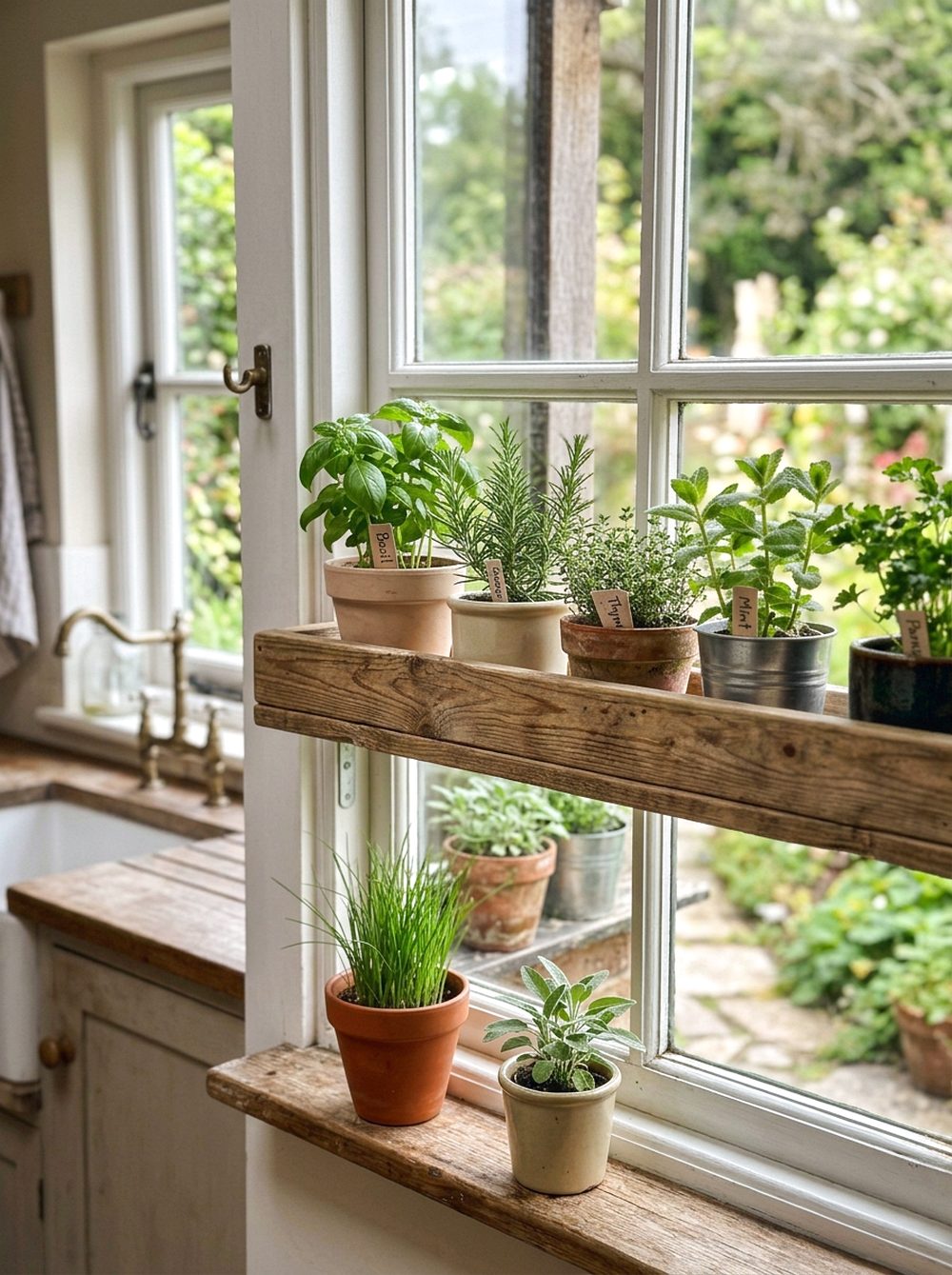 Window Herb Garden Shelf