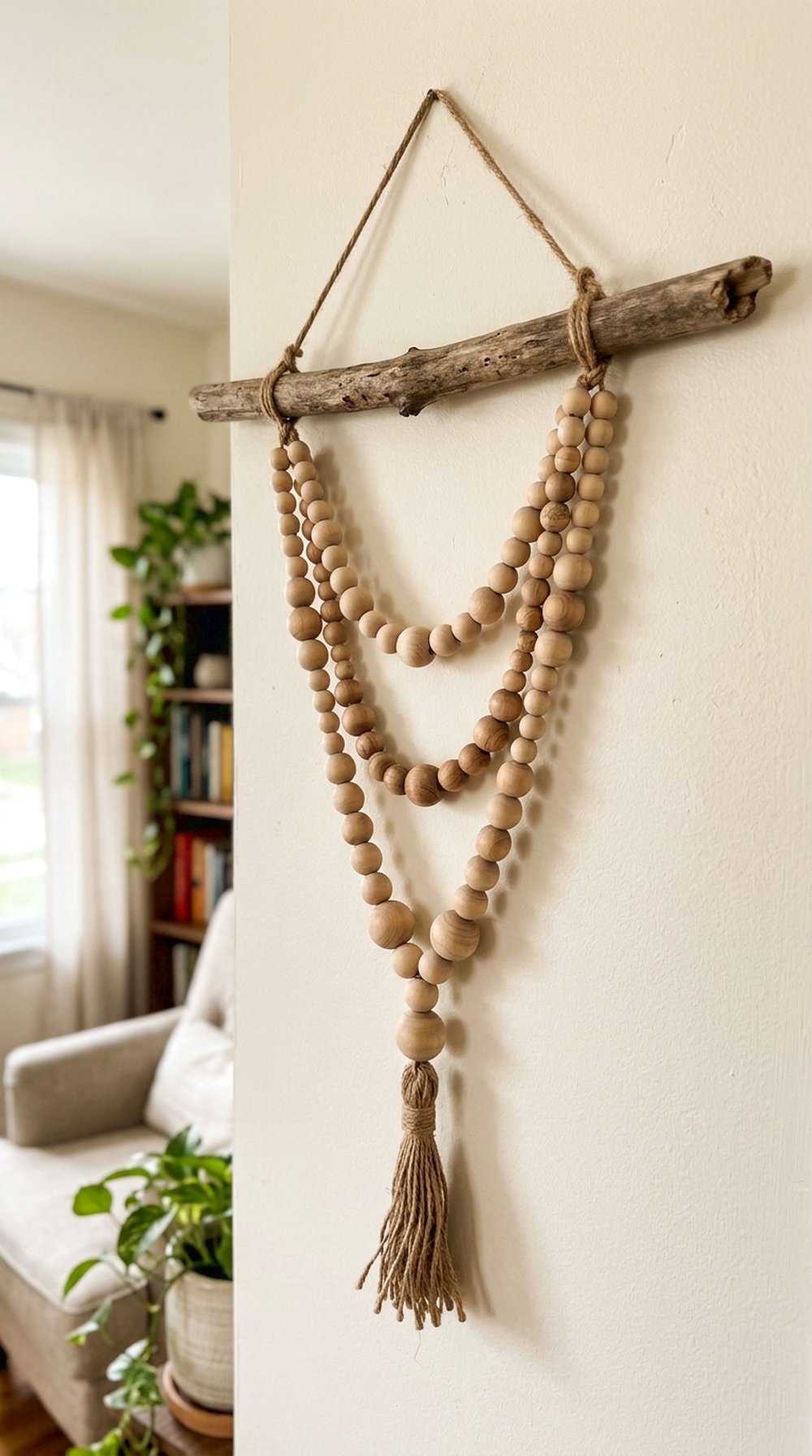 Wood Bead Garland Wall Hanging