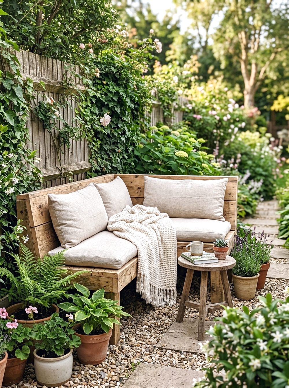 Wooden Bench Corner