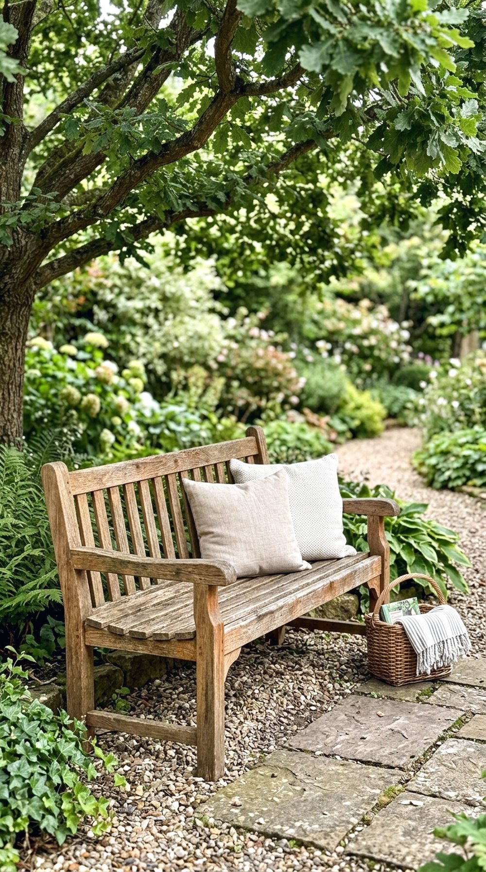 Wooden Bench Under a Tree