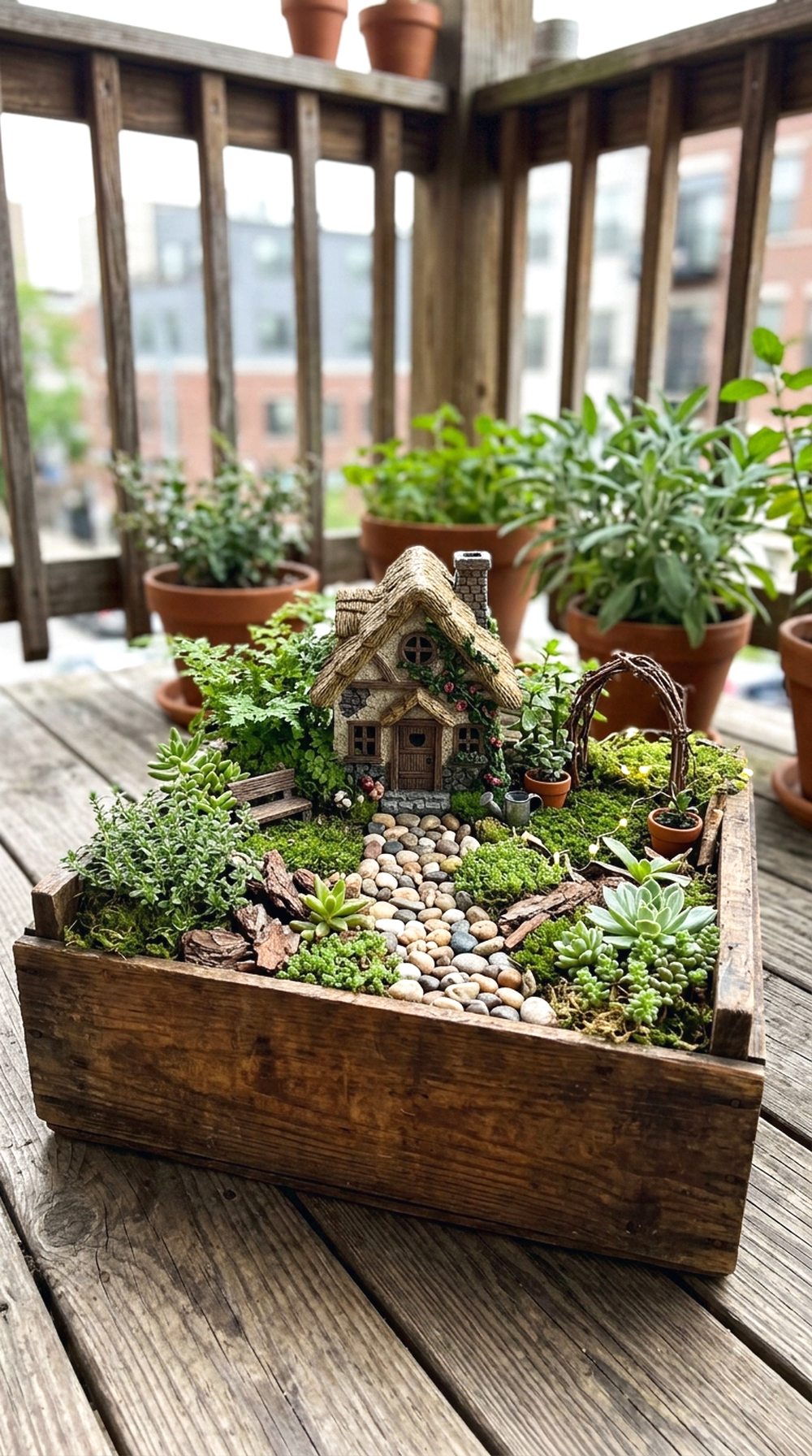Wooden Crate Fairy Garden