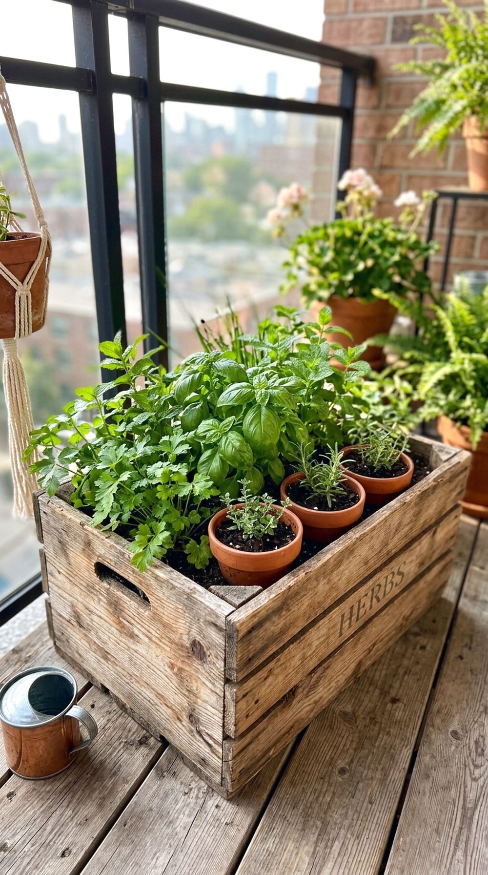 Wooden Crate Herb Corner
