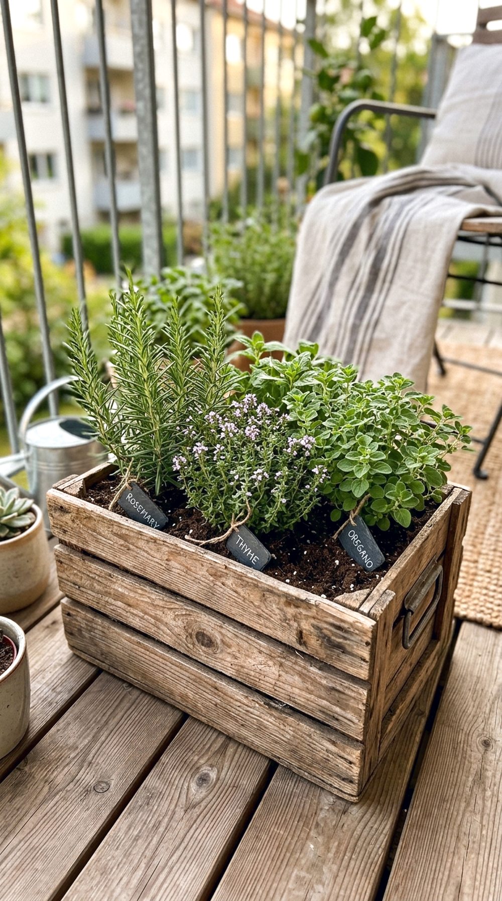 Wooden Crate Herb Planter