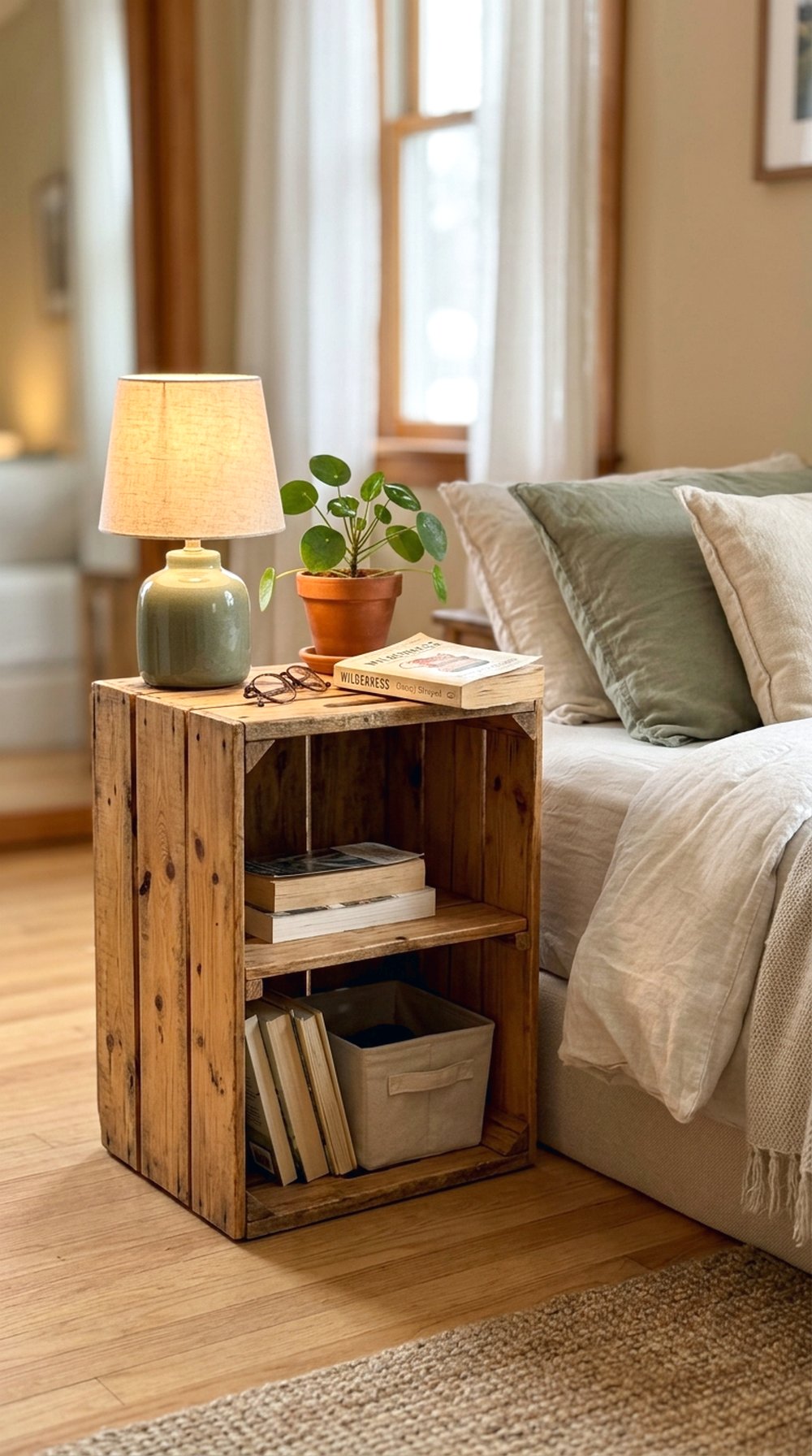 Wooden Crate Nightstand