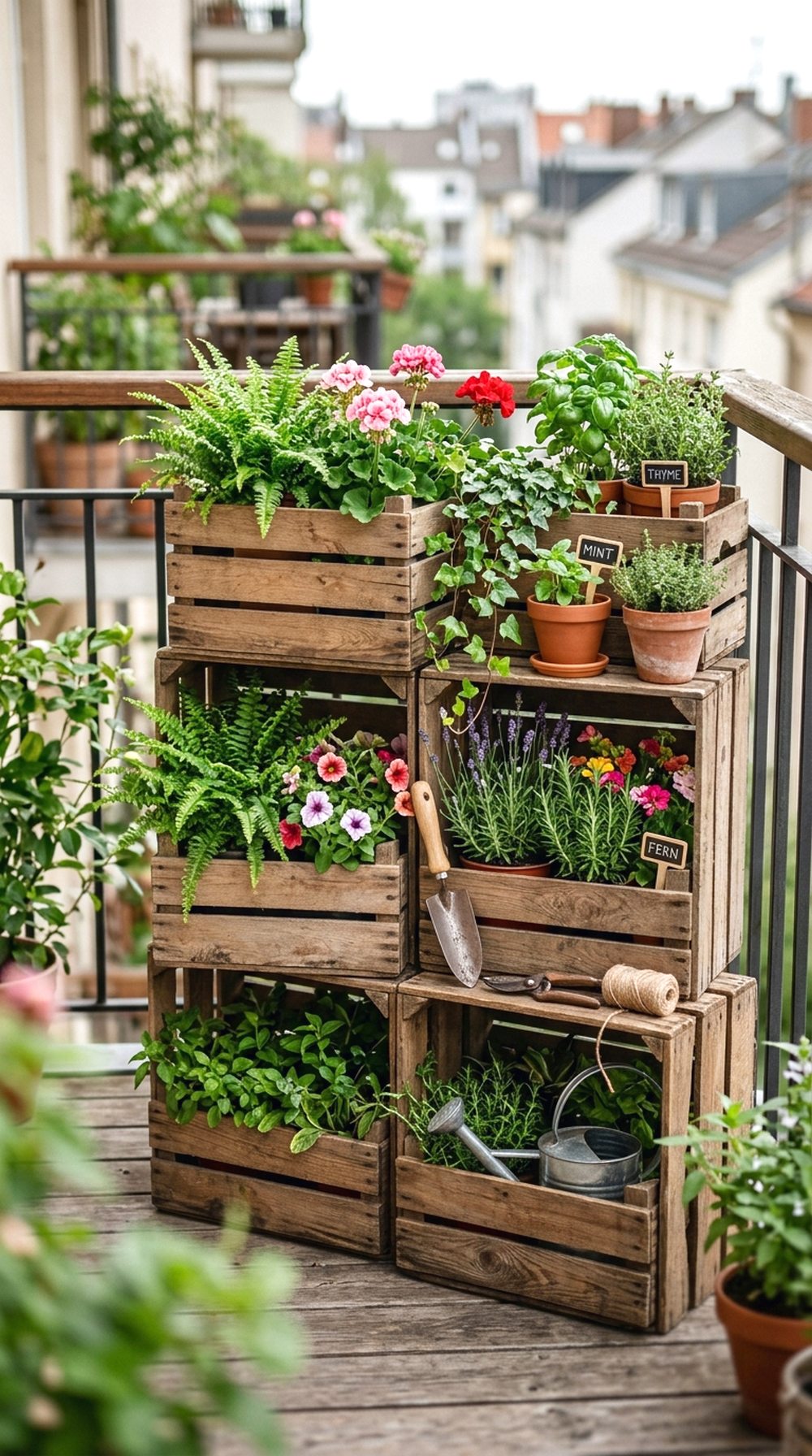 Wooden Crate Plant Corner