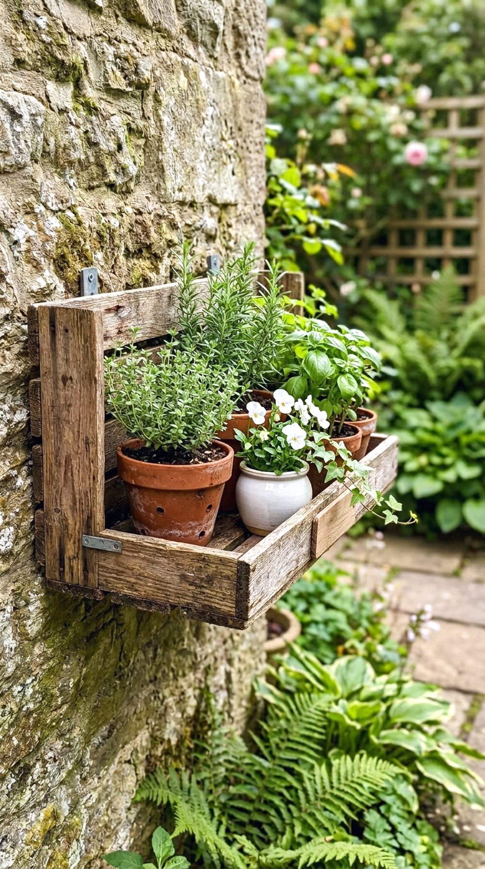Wooden Crate Plant Display