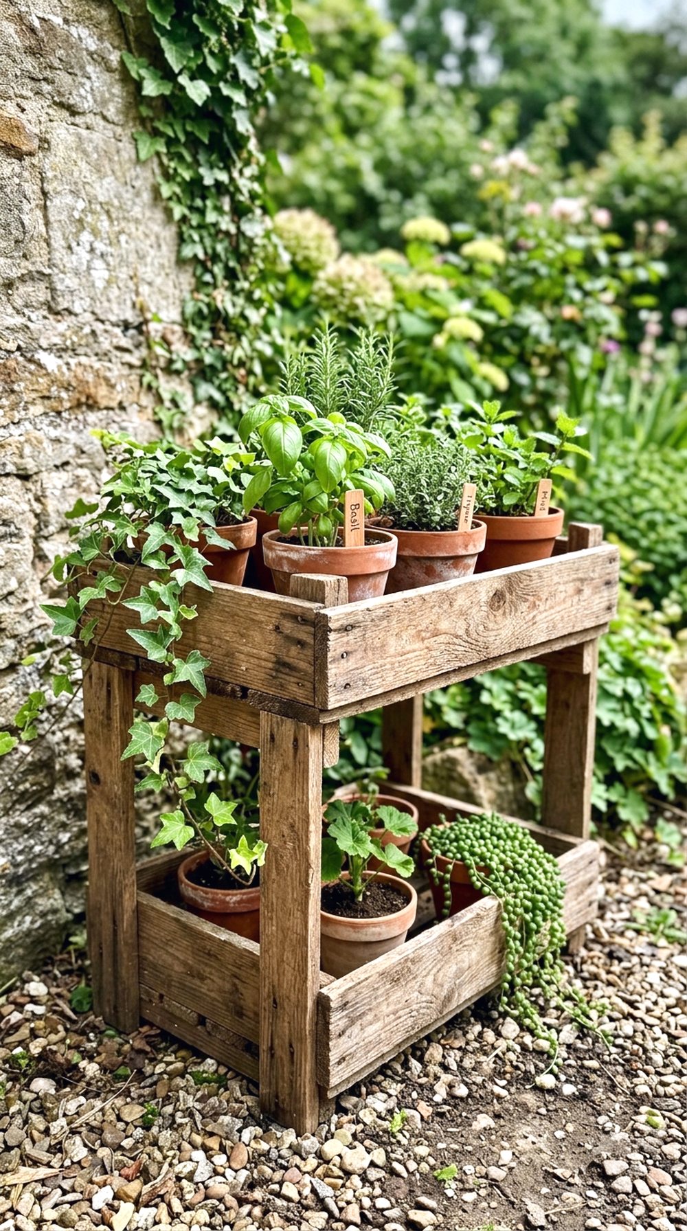 Wooden Crate Plant Stand