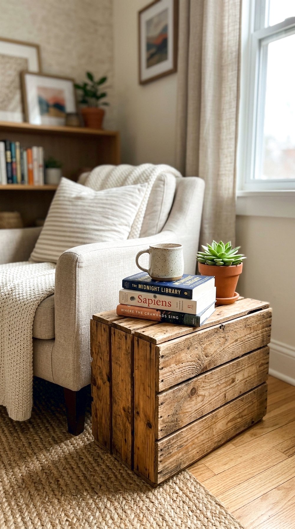 Wooden Crate Side Table