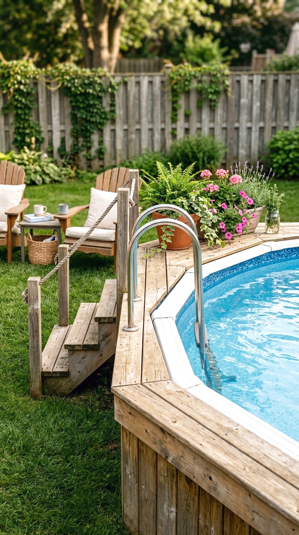 Wooden Deck Pool Edge