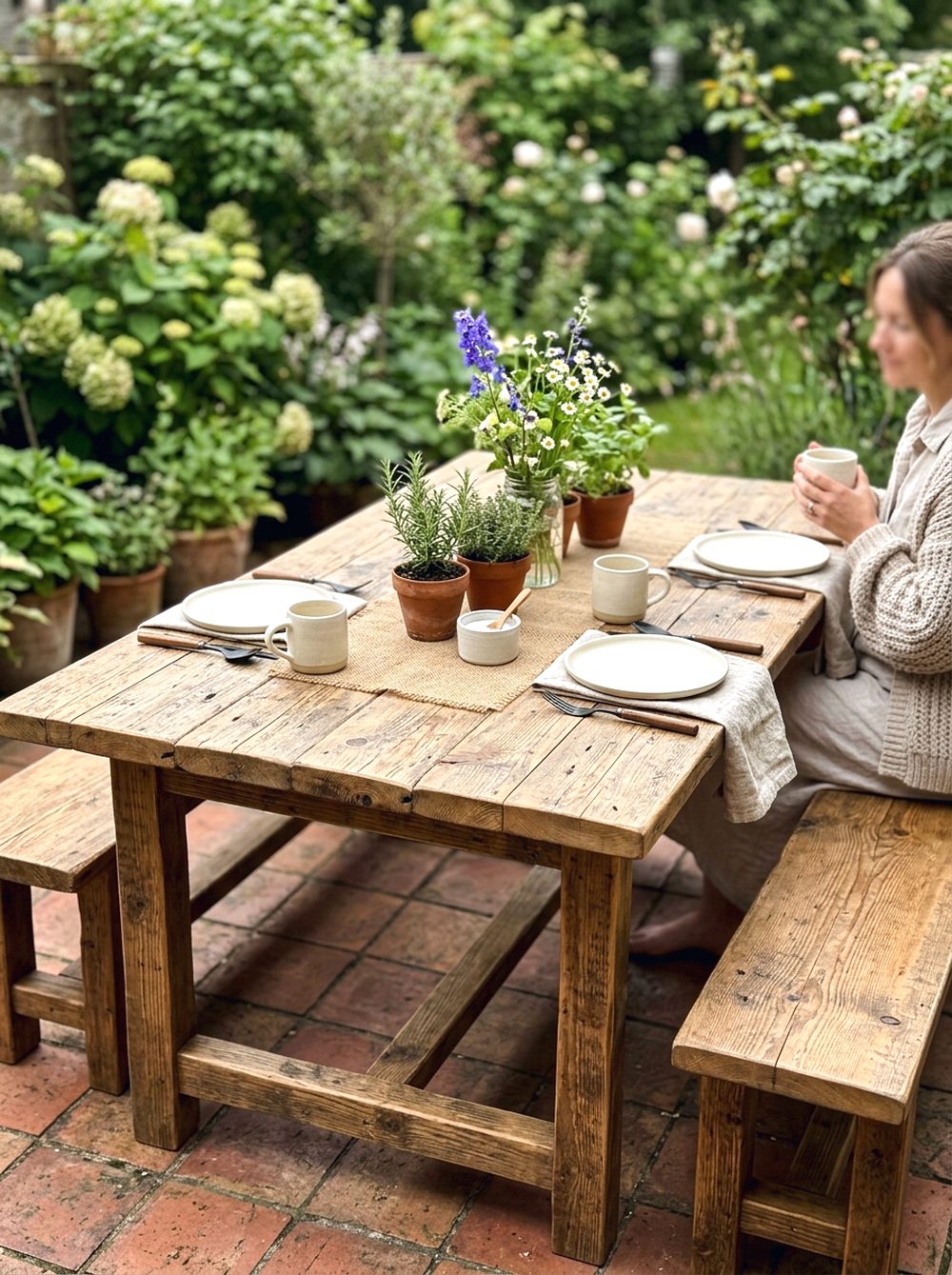 Wooden Garden Dining Table