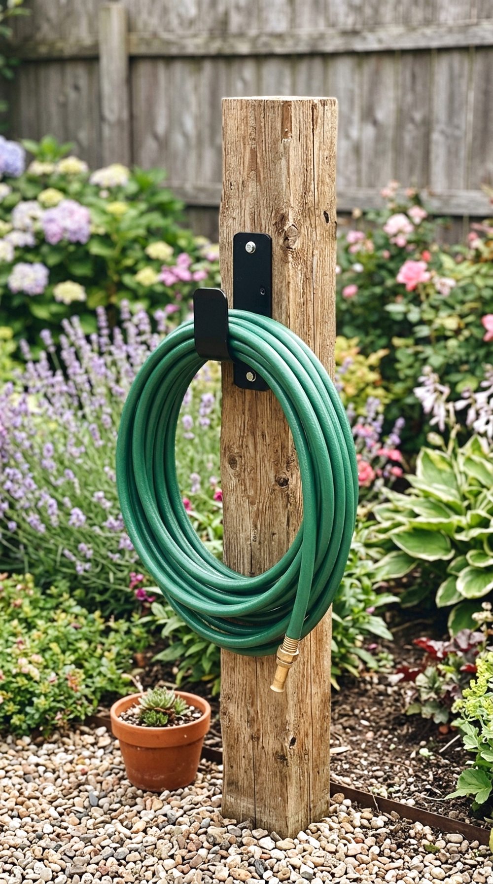Wooden Hose Holder Post