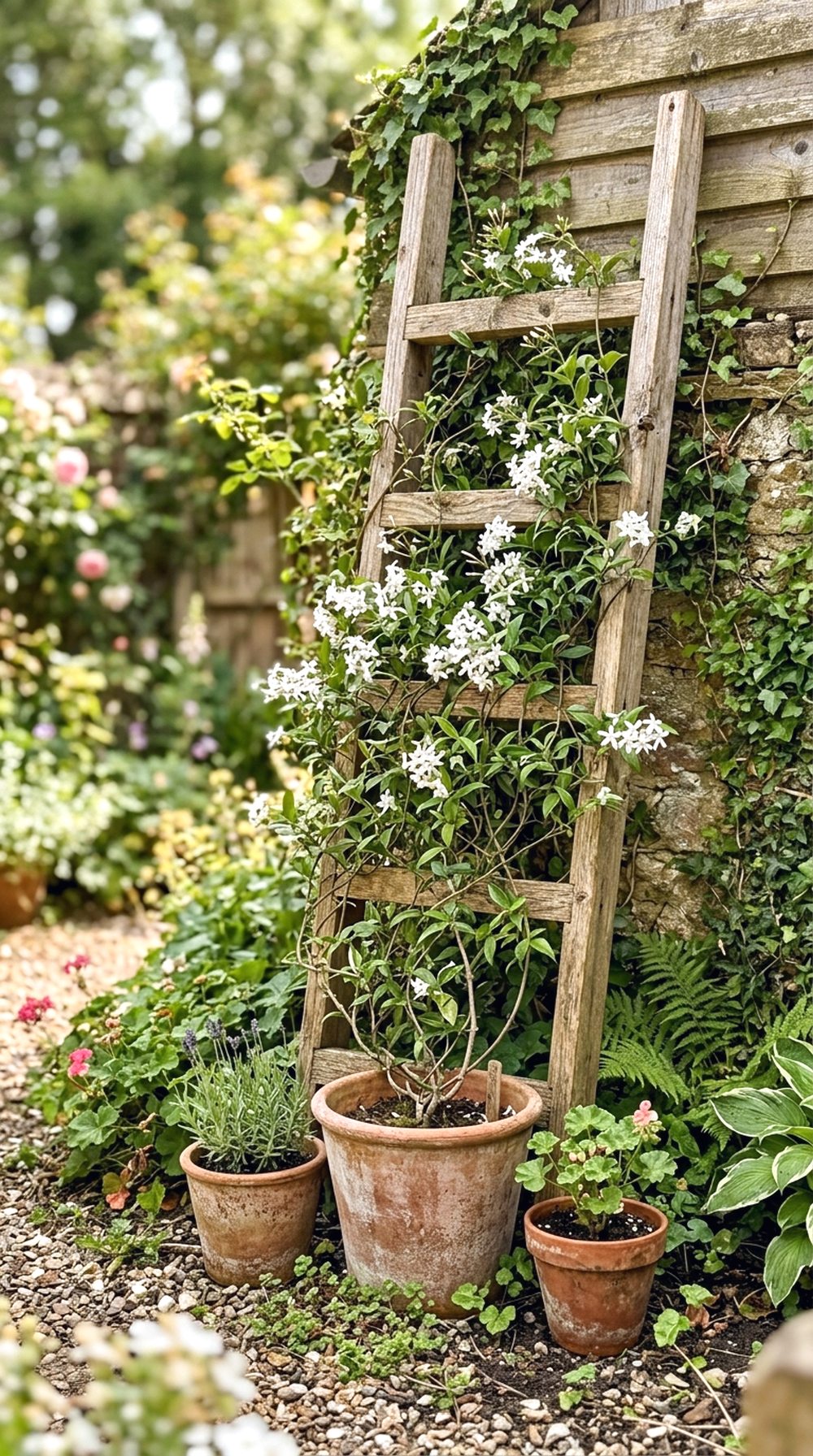 Wooden Ladder Trellis