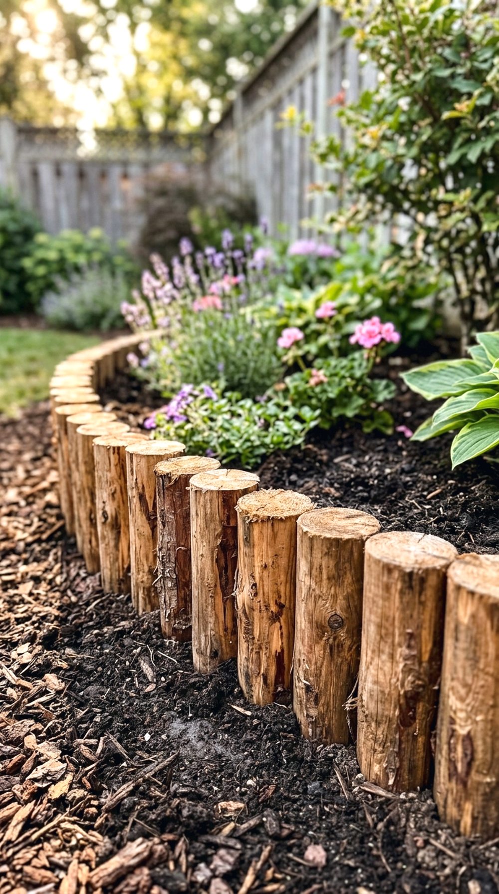 Wooden Log Edging