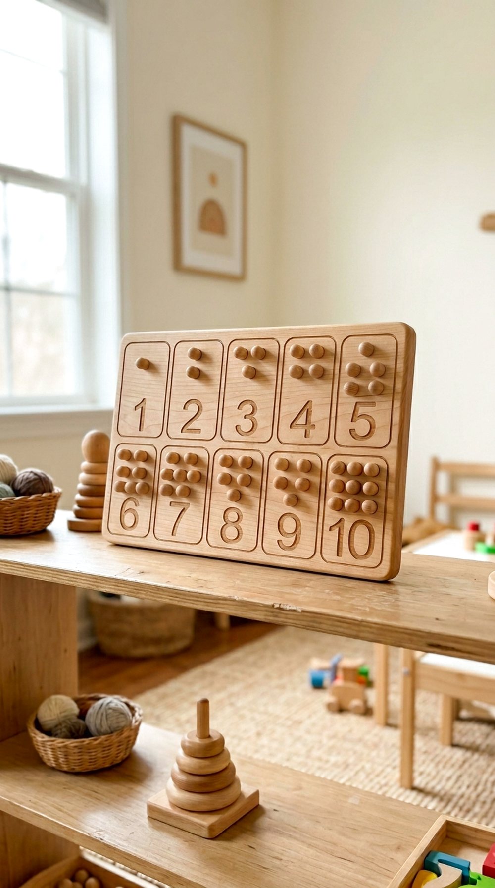 Wooden Peg Counting Board