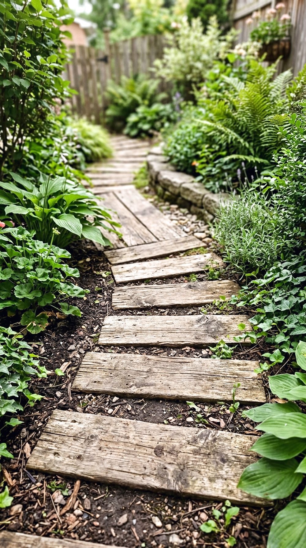 Wooden Plank Garden Walkway