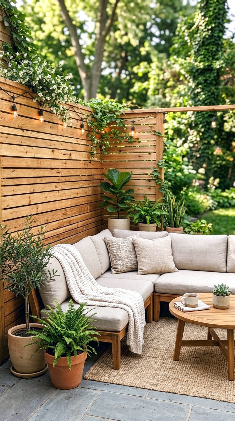 Wooden Slat Patio Enclosure