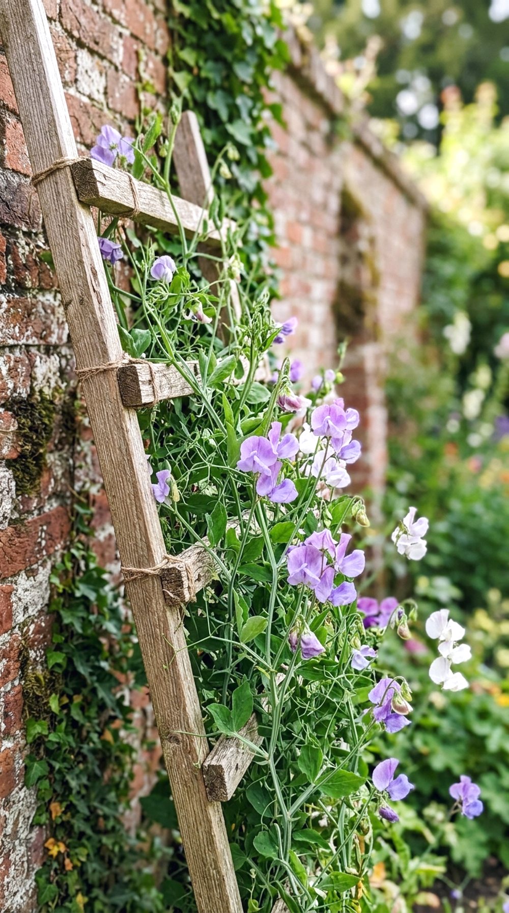 Wooden Trellis with Climbing Plants