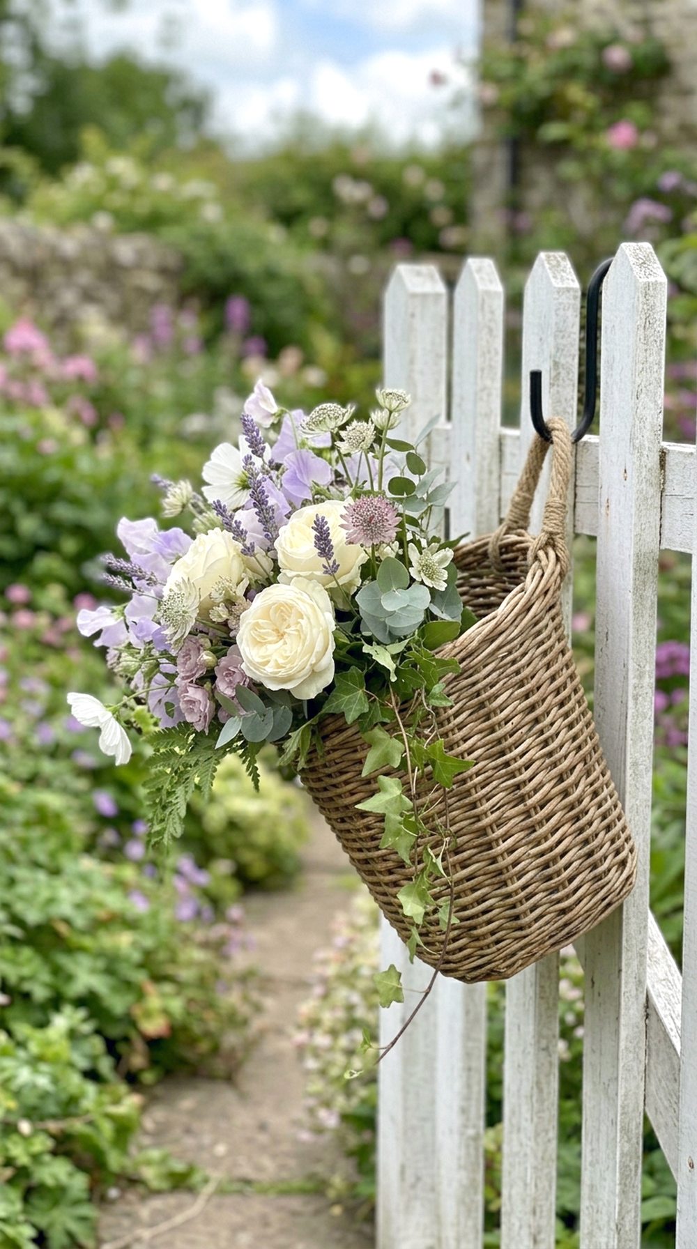 Woven Basket Flower Display