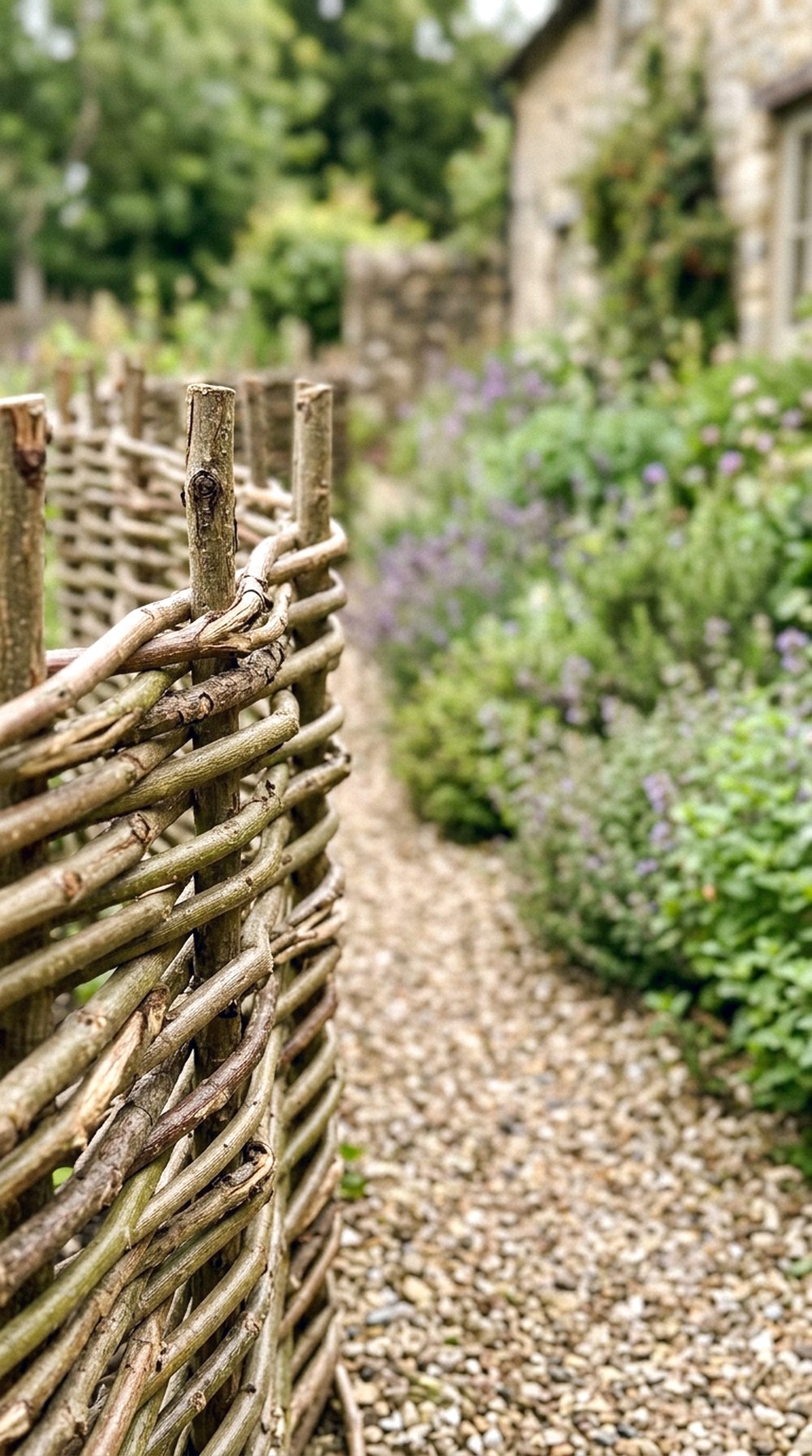 Woven Willow Garden Fence