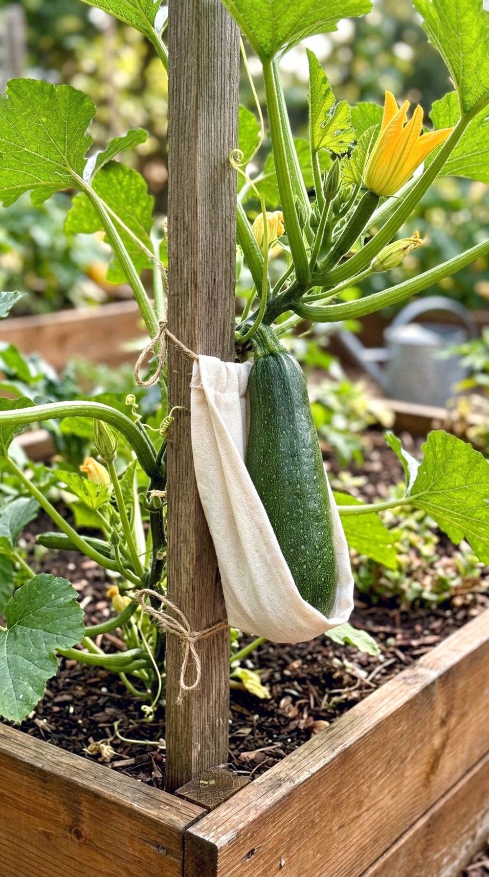 Zucchini Trellis with Sling Support