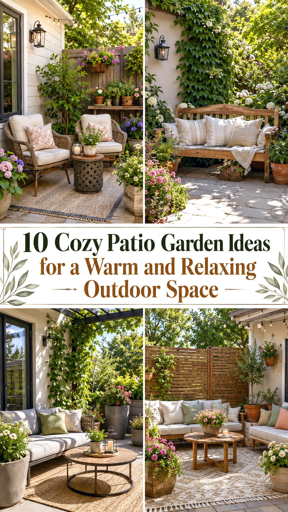 Cozy Patio Garden Ideas for a Warm and Relaxing Outdoor Space