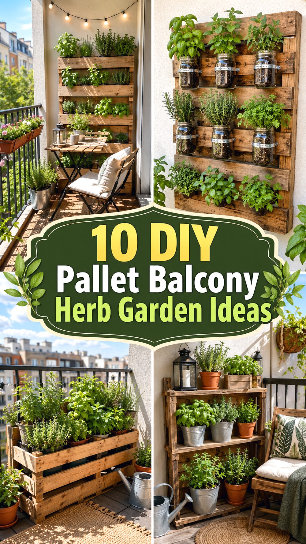 DIY Pallet Balcony Herb Garden Ideas