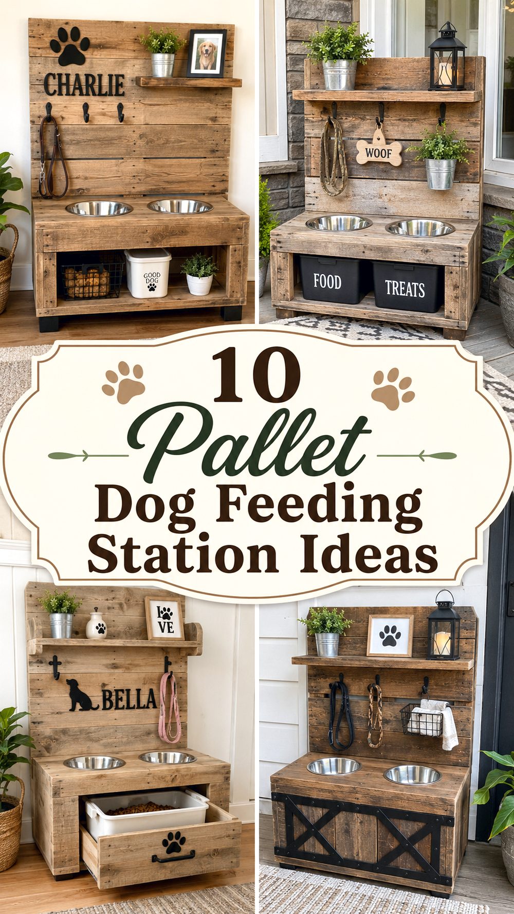 Pallet Dog Feeding Station Ideas
