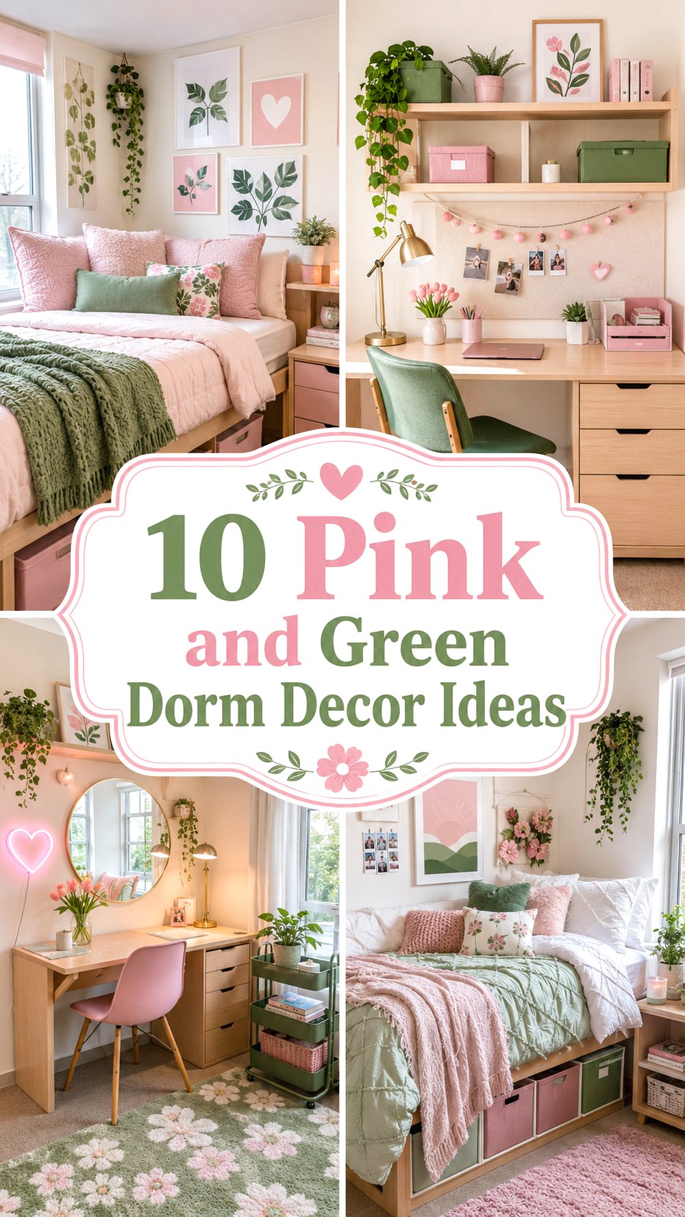 Pink and Green Dorm Decor Ideas