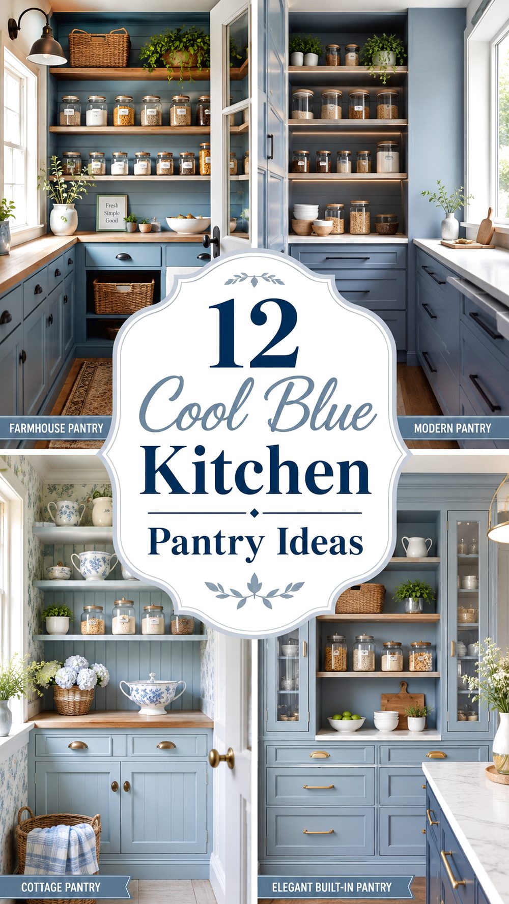 Cool Blue Kitchen Pantry Ideas