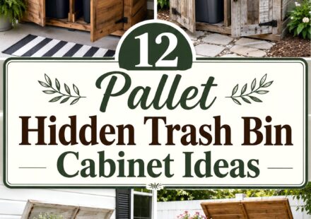 Pallet Hidden Trash Bin Cabinet Ideas