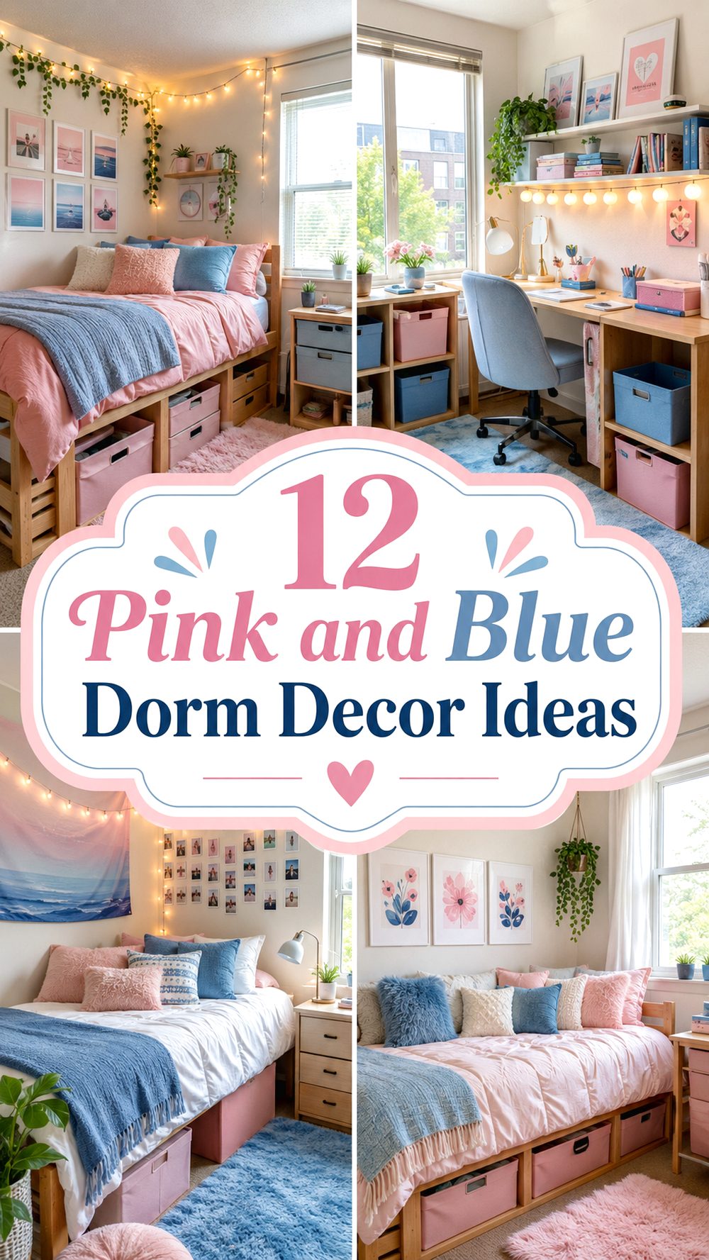 Pink and Blue Dorm Decor Ideas