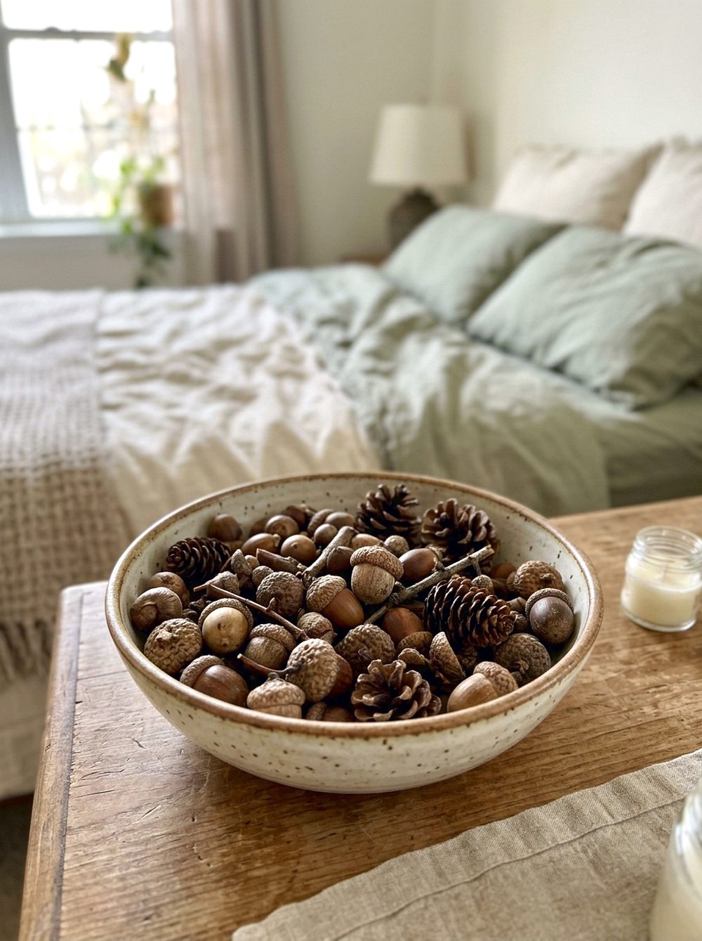 Acorn and Pinecone Bowl Display