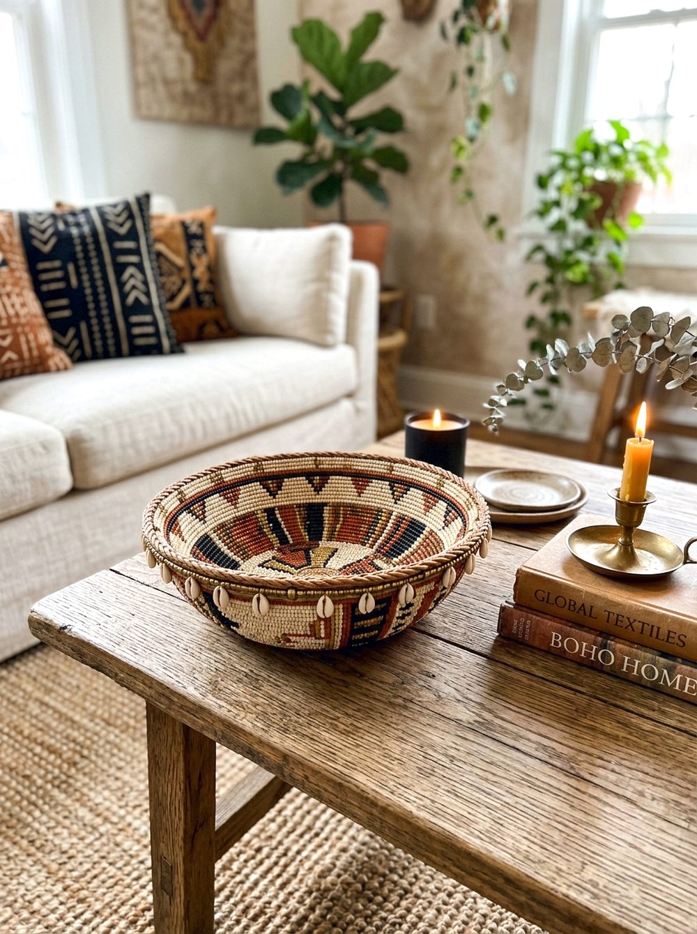Beaded Decorative Bowl Display