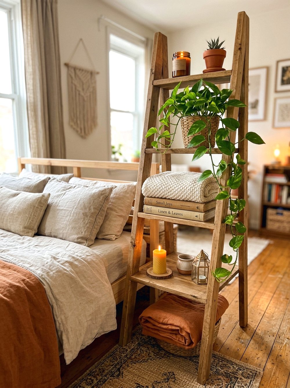 Bedside Ladder Shelf