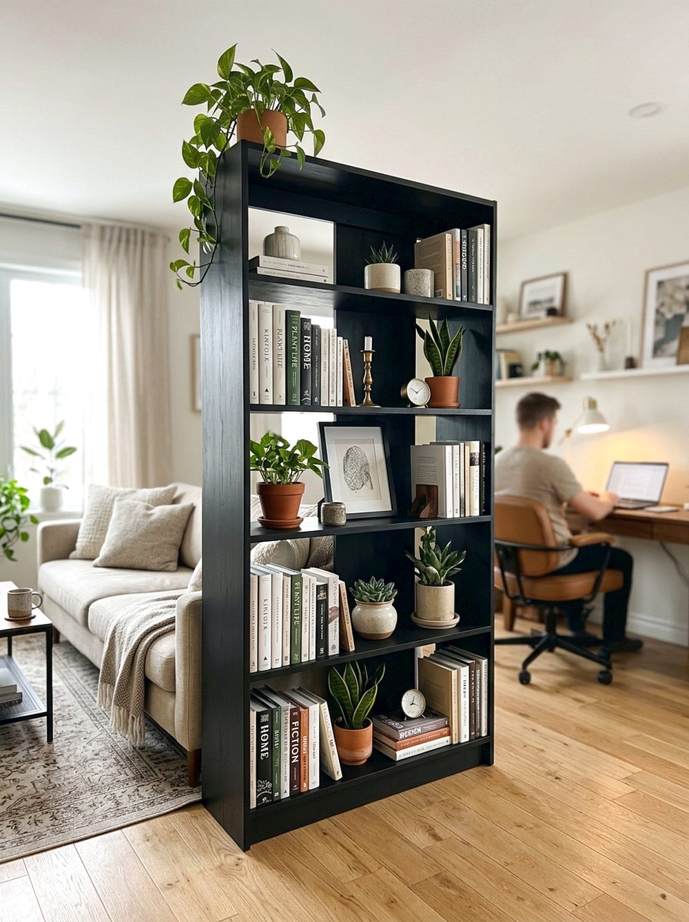 Black Bookshelf Divider