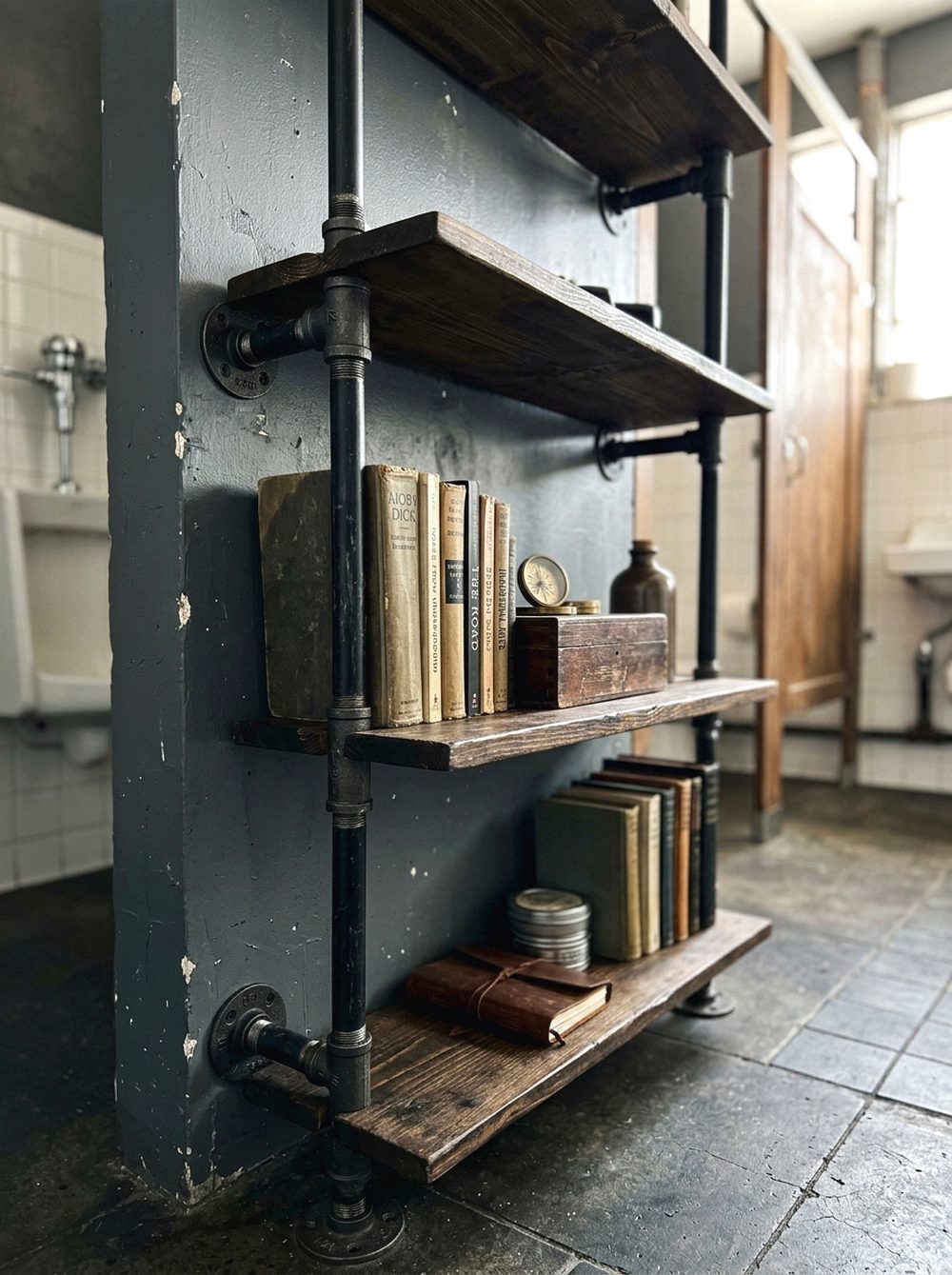 Black Pipe Bookcase