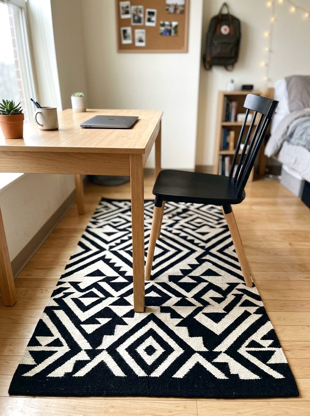Black and White Pattern Rug