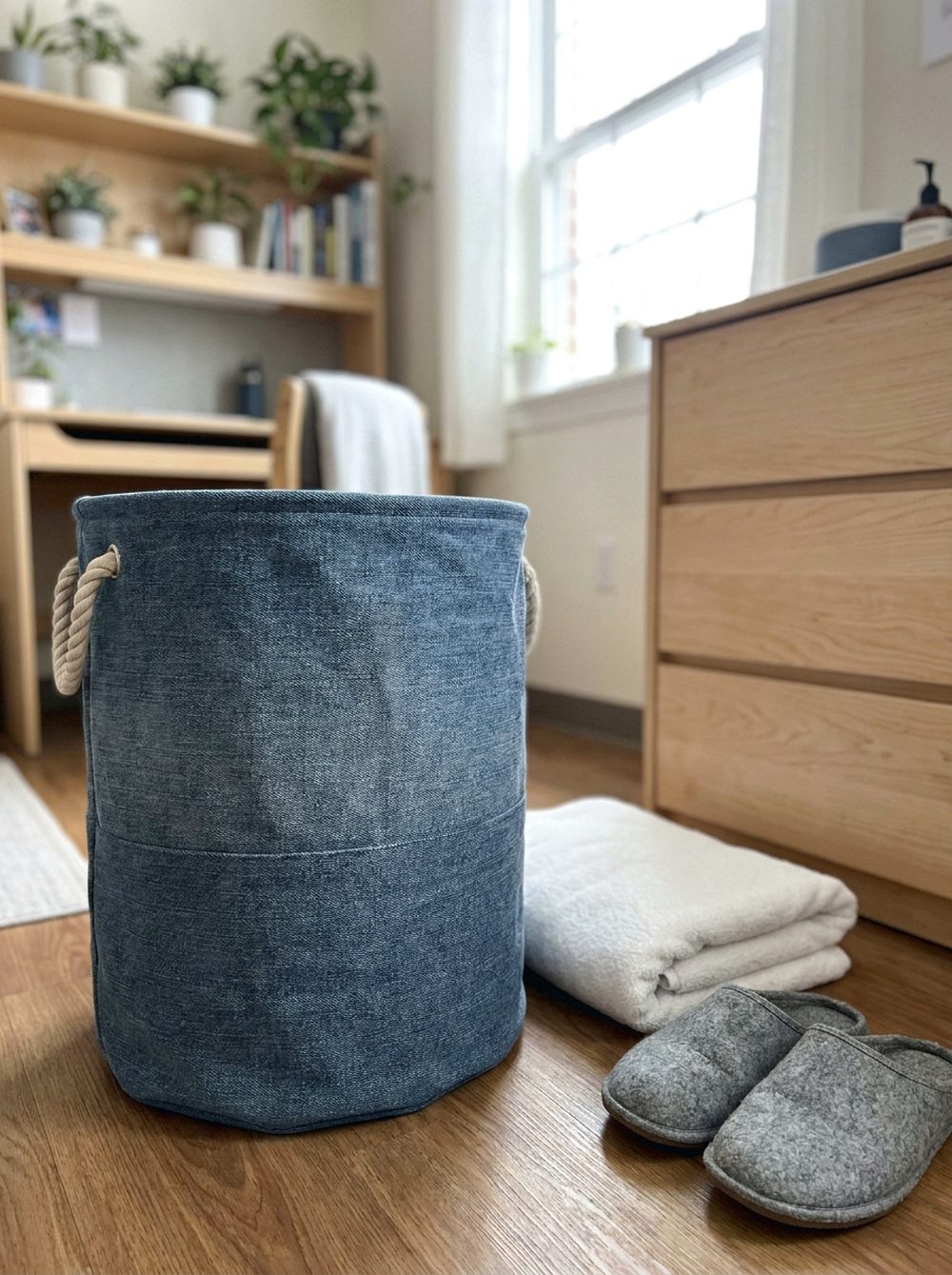 Blue Laundry Hamper Makeover