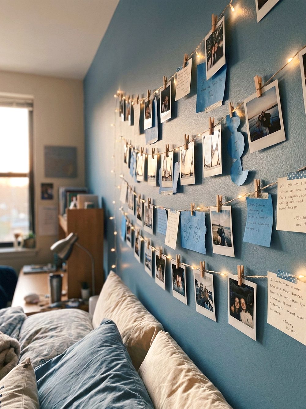 Blue Photo Wall Display