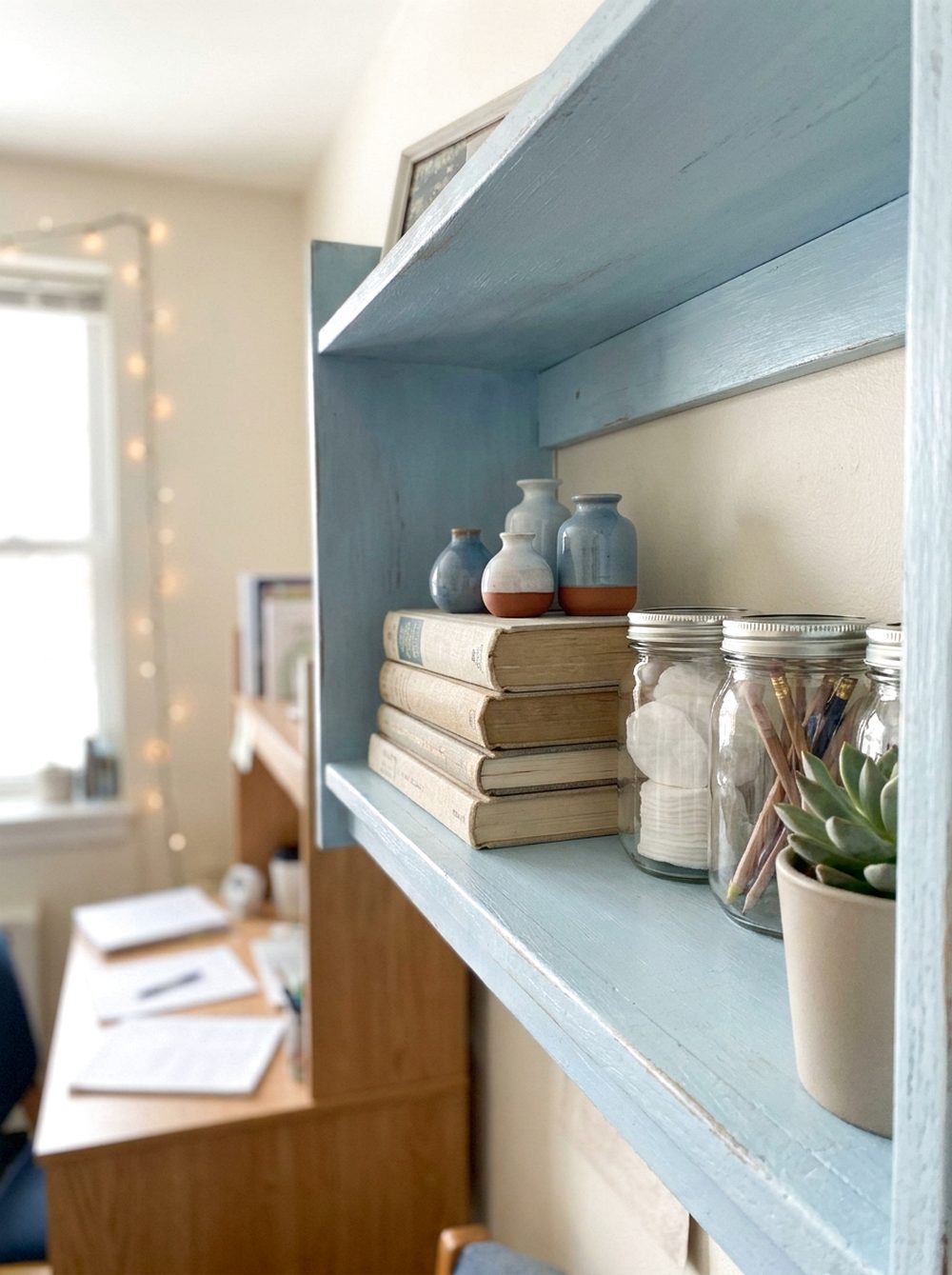 Blue Shelf Decor Corner