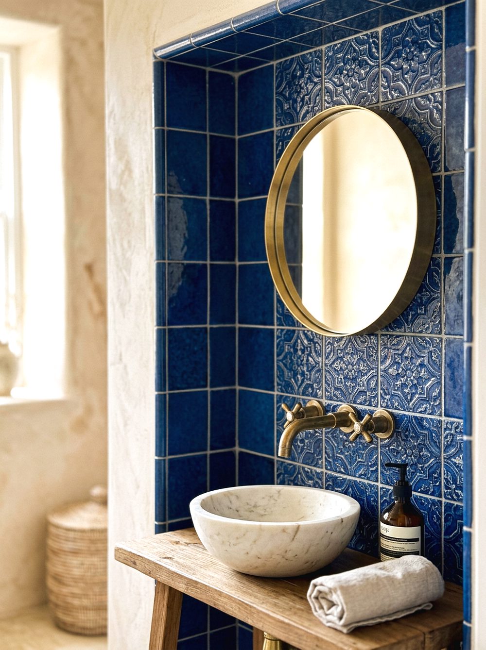 Blue and Brass Tile Nook