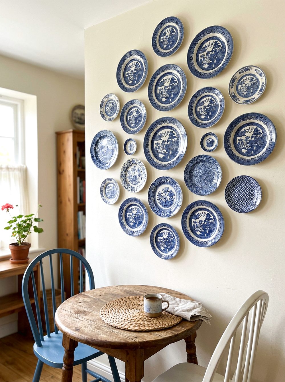 Blue and White Plate Wall