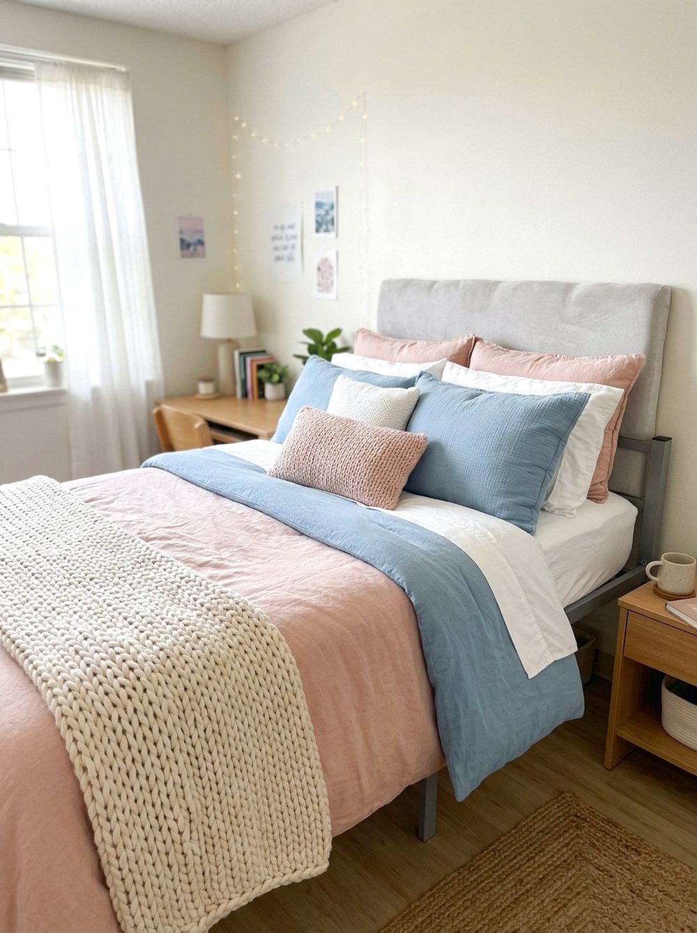 Blush and Sky Bedding Set