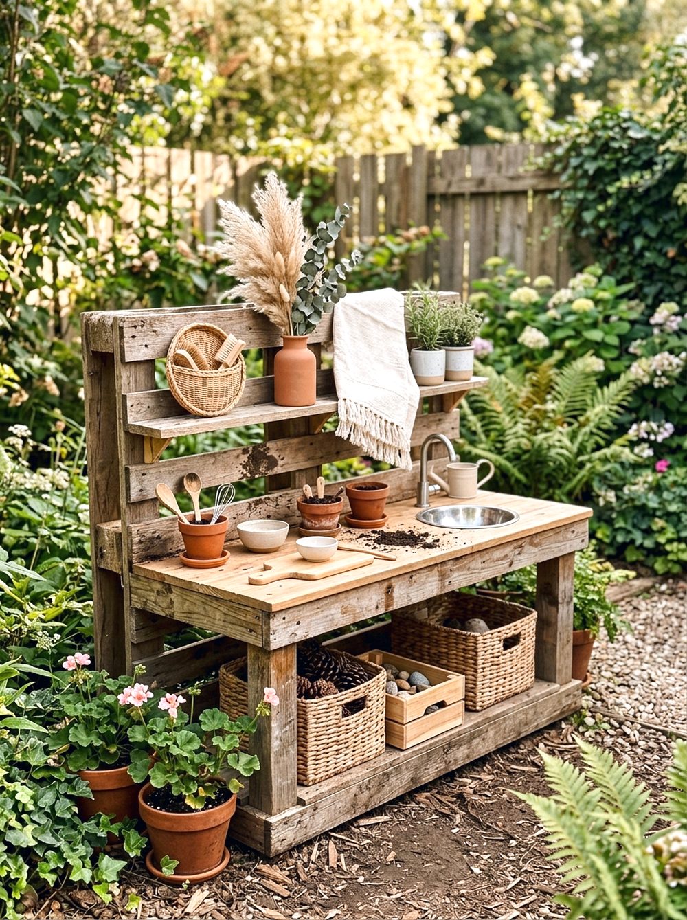 Boho Pallet Mud Kitchen