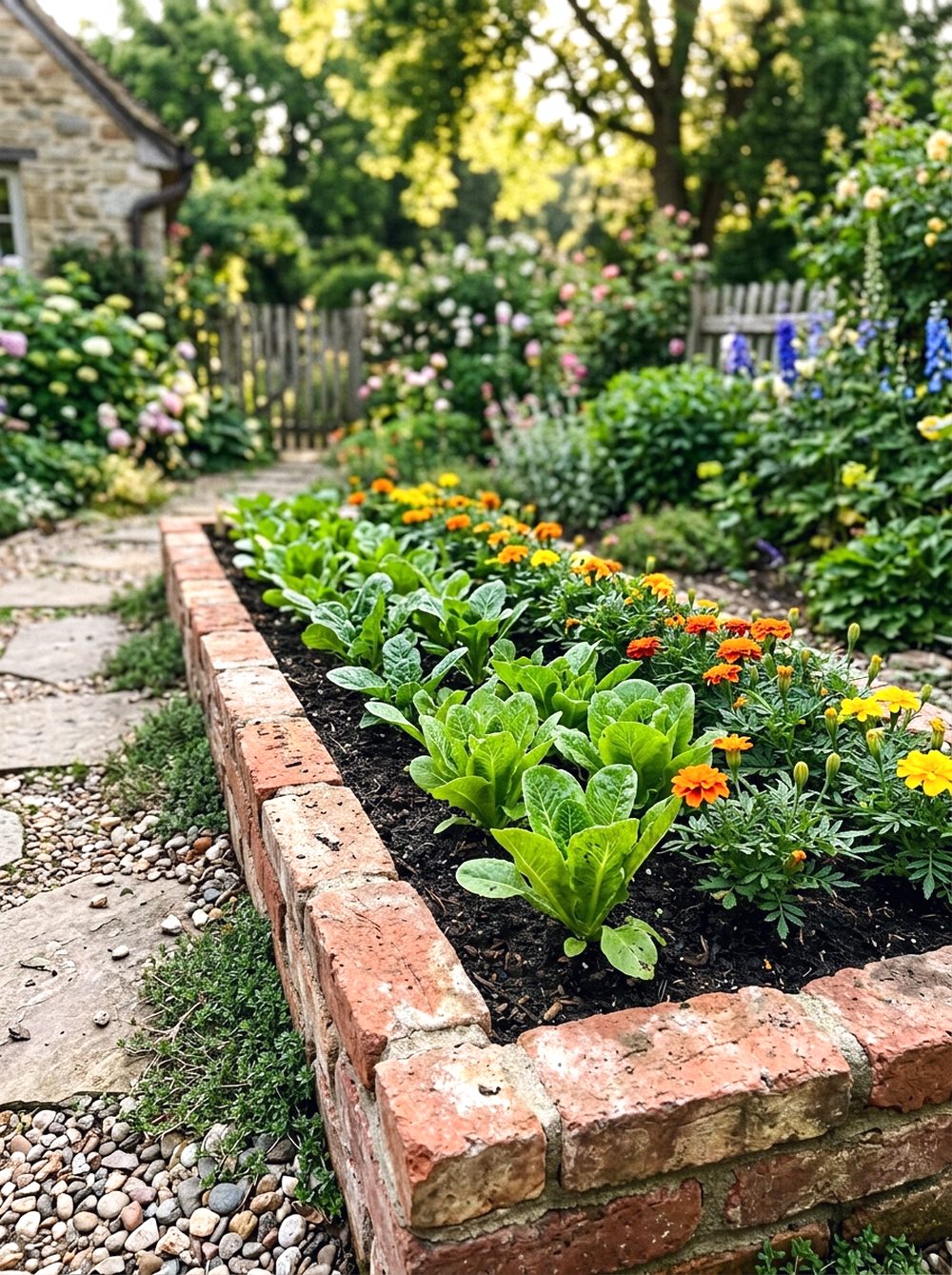 Brick Border Garden Bed