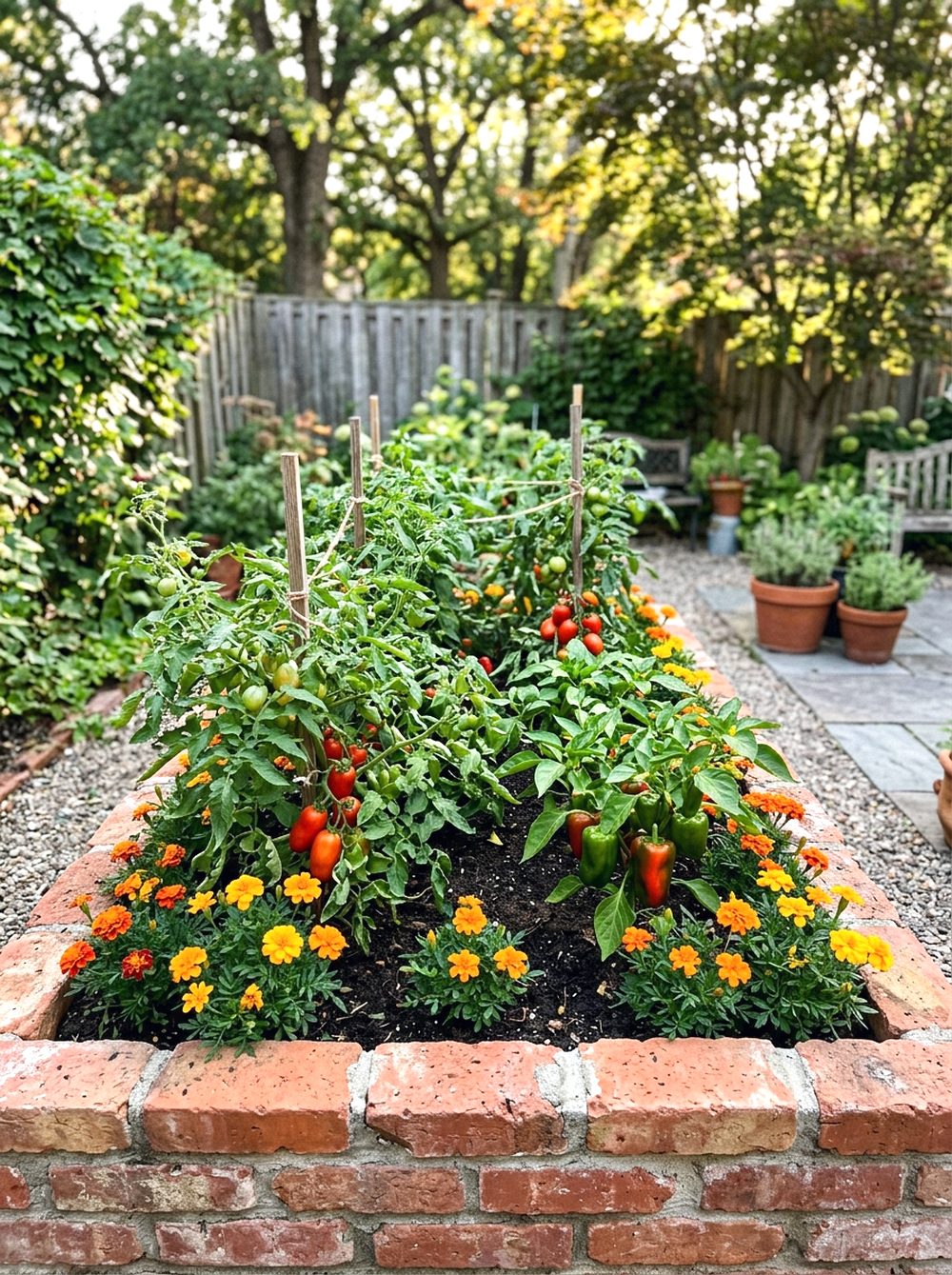 Brick Border Vegetable Bed