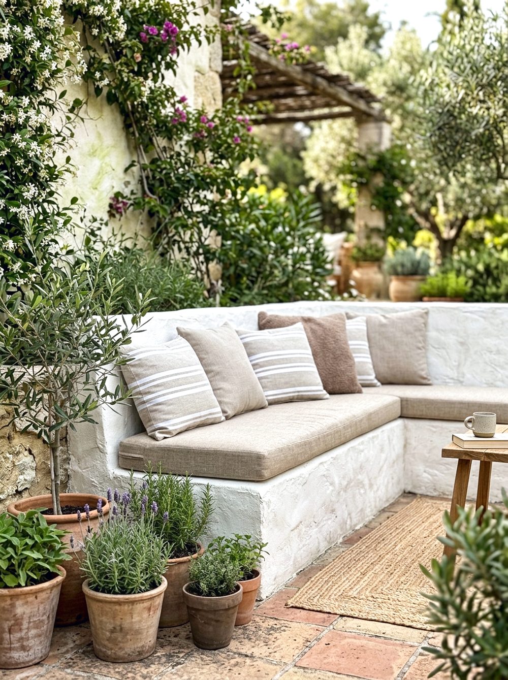 Built-In Bench With Neutral Cushions