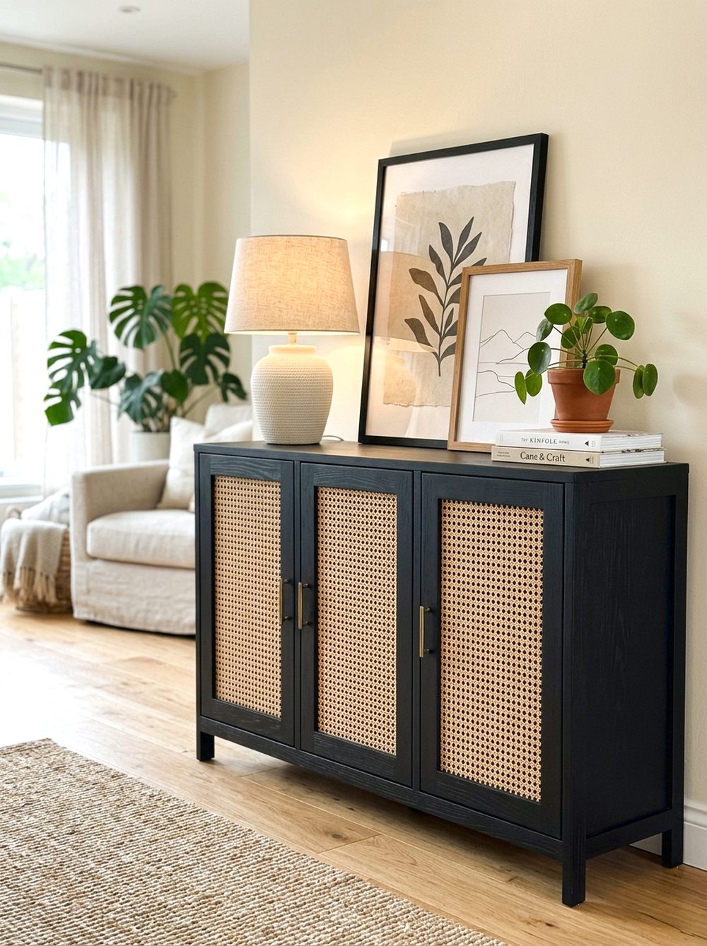 Cane Cabinet Makeover