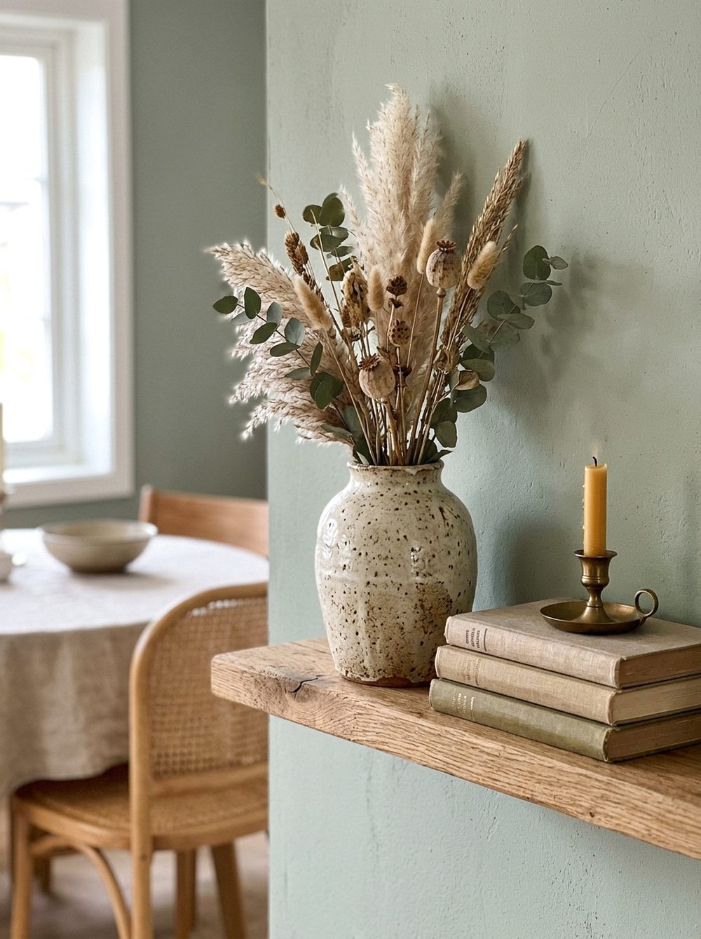 Ceramic Vase Shelf Decor